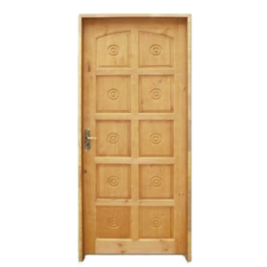 Porta de Madeira Maciça Torneada Completa 2,15x0,86 m Abertura Direita