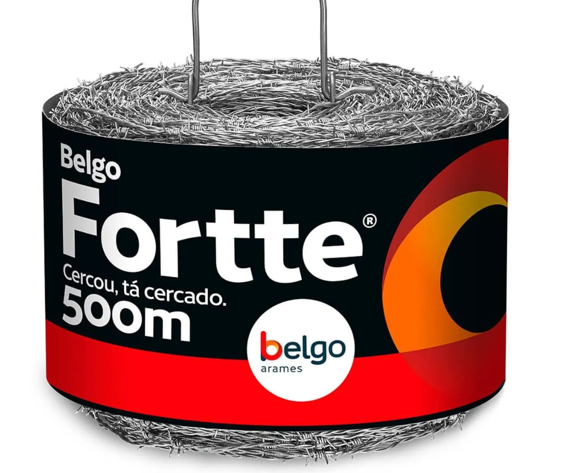 Arame Farpado Galvanizado Fortte 1,6mm 500m 350kgf Belgo