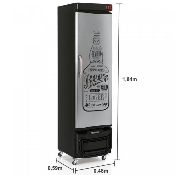Cervejeira Vertical 228 L Frost Free Gelopar GRB-23 E GW Porta Cega Aço Tipo Inox 127 V - Imagem 2