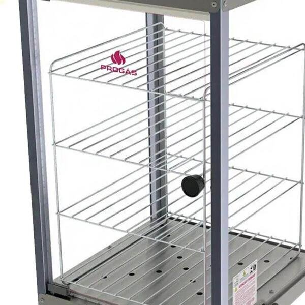 Estufa Expositora Aquecida Vertical Progás PR-640E Inox 220 V Vitrine Quente Comercial - Imagem 2