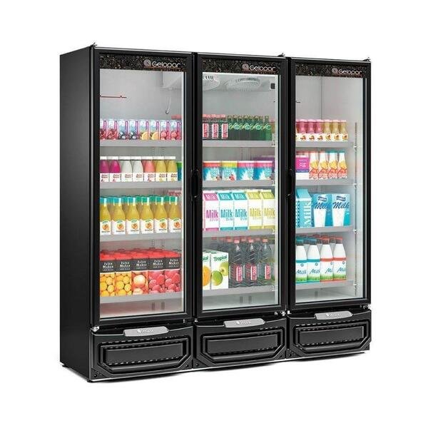 Expositor Vertical Conveniência Gelopar GCVR-1450 PV PR 3 Portas Preto