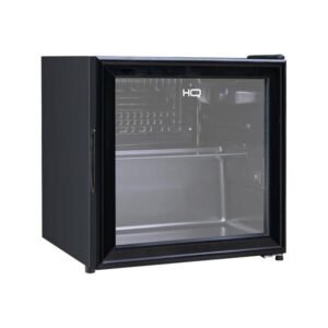 Frigobar Expositor Vertical HQ‑50FBPV 50 L Preto Porta de Vidro Duplo Refrigerador Comercial