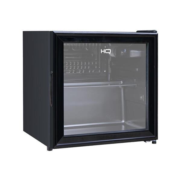 Frigobar Expositor Vertical HQ‑50FBPV 50 L Preto Porta de Vidro Duplo Refrigerador Comercial