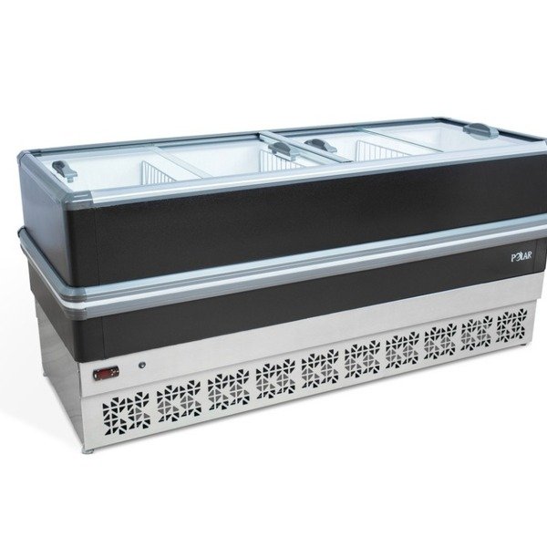 Ilha de Congelados Polar Dupla Ação Vidro Reto 2 m Light Freezer Comercial 220 V