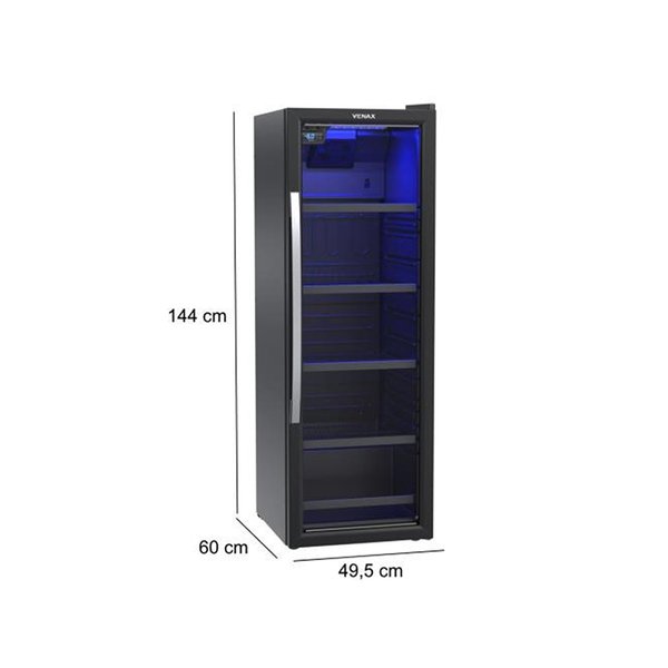 Refrigerador Expositor Vertical Venax VV 200 209 L Preto Fosco Porta de Vidro Refrigerador Comercial 127 V - Imagem 4