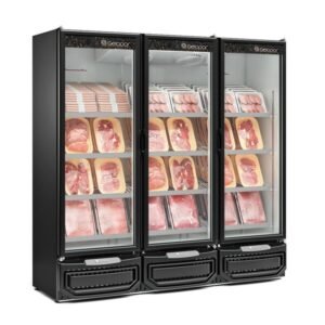 Refrigerador Vertical Conveniência Gelopar GCBC-1450 PR 3 Portas Preto 220 V